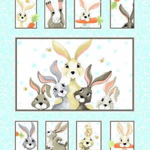 Harold the Hare panel by Suzybee for Clothworks