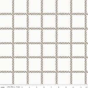 Best of She Who Sews Windowpane Plaid in Off White by J. Wecker Frisch for Riley Blake Designs