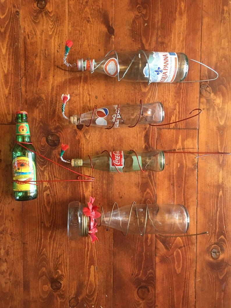 Homemade Hummingbird Feeders Made With Mason Jars Tobasco Etsy