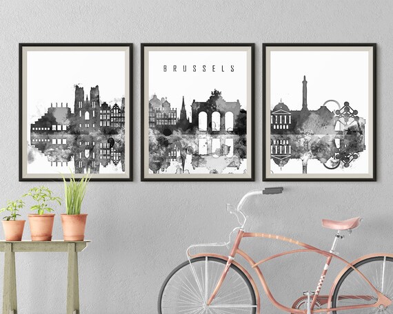 Brussels Set Of 3 Black White City Downloadable Prints Belgium Singapore - Bicycle Home Decor Accents Singapore Brussels Set Of 3 Black White City Downloadable Prints Belgium Singapore - Bicycle Home Decor Accents Singapore