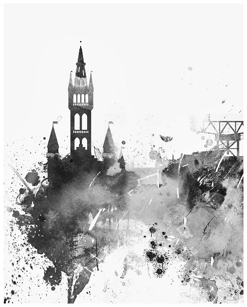 Glasgow Set of 3 Black and White Prints Glasgow Scotland Etsy UK