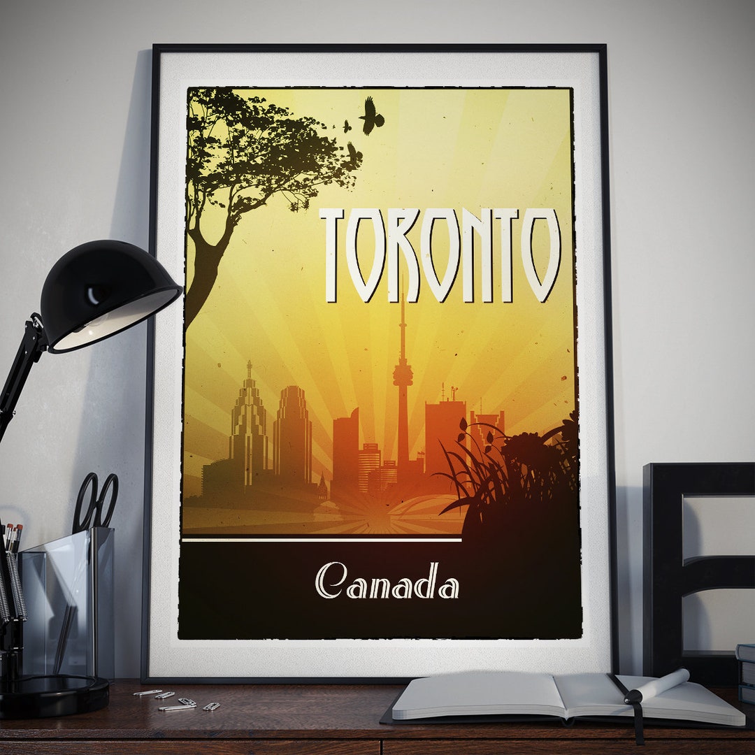 Toronto City Retro Poster Wall Art Prints Canada Vintage City Etsy UK