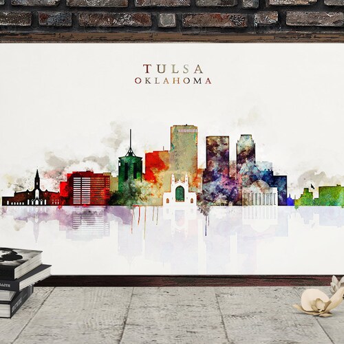 Tulsa Vintage Map Poster Wall Art City Artwork Print Etsy