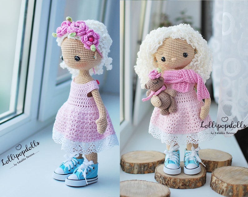 pdf Louisa Download AMIGURUMI Crochet doll PATTERN LollipopDolls Photo Tutorial Katushka Morozova ENGLISH, Russian toy diy