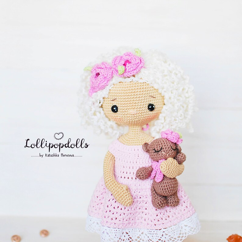 pdf Louisa Download AMIGURUMI Crochet doll PATTERN LollipopDolls Photo Tutorial Katushka Morozova ENGLISH, Russian toy diy