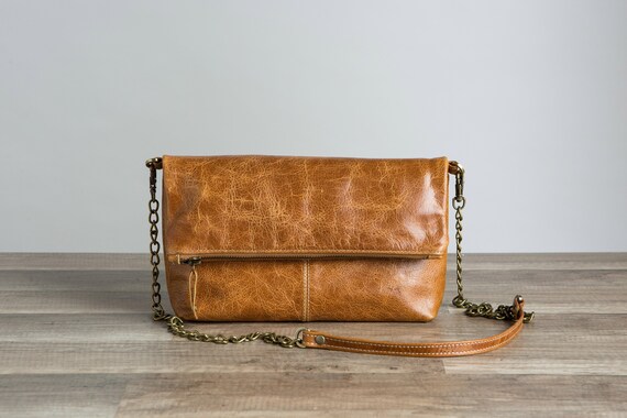 leather foldover clutch