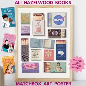 Ali Hazelwood Books Matchbox Art Print: Inspired by &quot;The Love Hypothesis&quot;, &quot;Love on the Brain&quot;, & &quot;Love Hypothetically&quot; (Digital Download)
