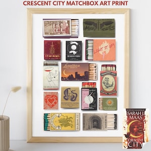 Crescent City Matchbox Art Poster Print Digital Gift Book Booktok Bookish Match House of Flame Shadow Earth Blood SJM Sarah J Maas Matchbook