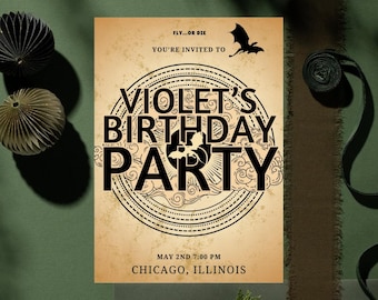 Fourth Wing Birthday Invitation & Itinerary: Booktok Fantasy Party (Digital Printable Template)
