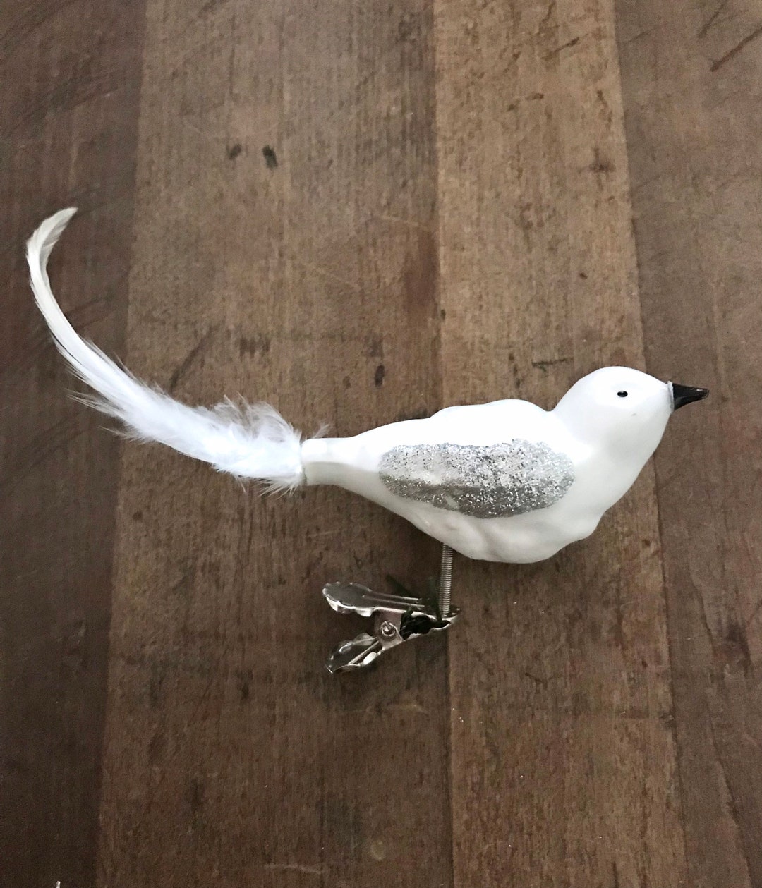 Vintage Glass Bird Clip on Christmas Ornament Etsy