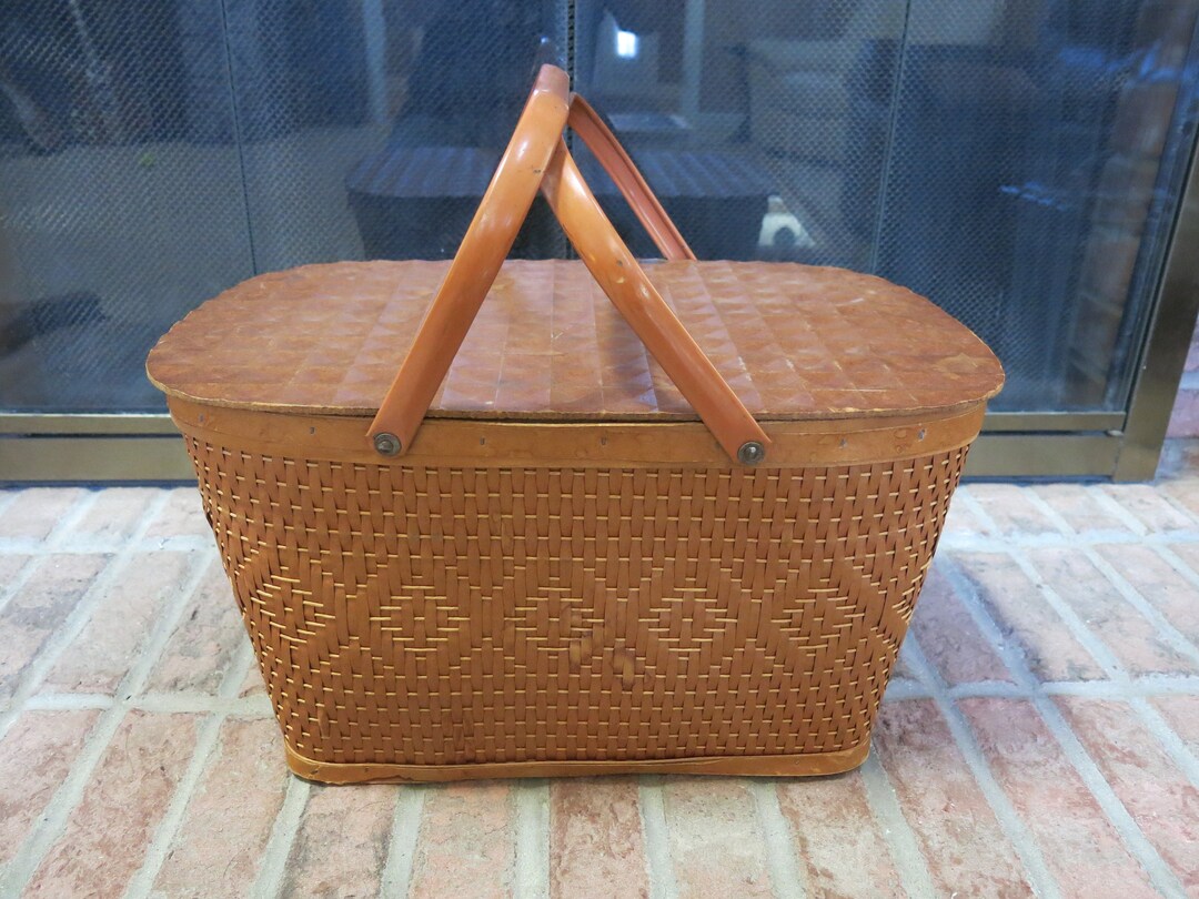 Redmon Wicker Picnic Basket Etsy