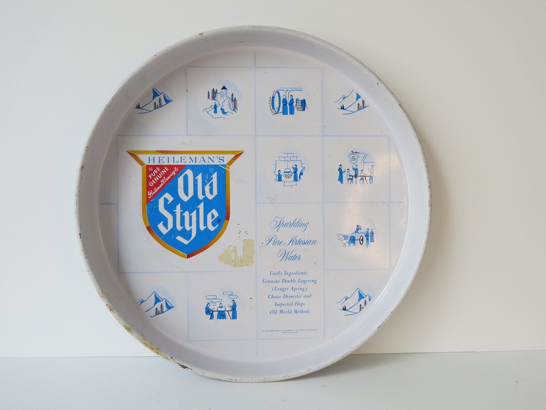 Heilemans Old Style Beer Tray 1961 Rare Etsy