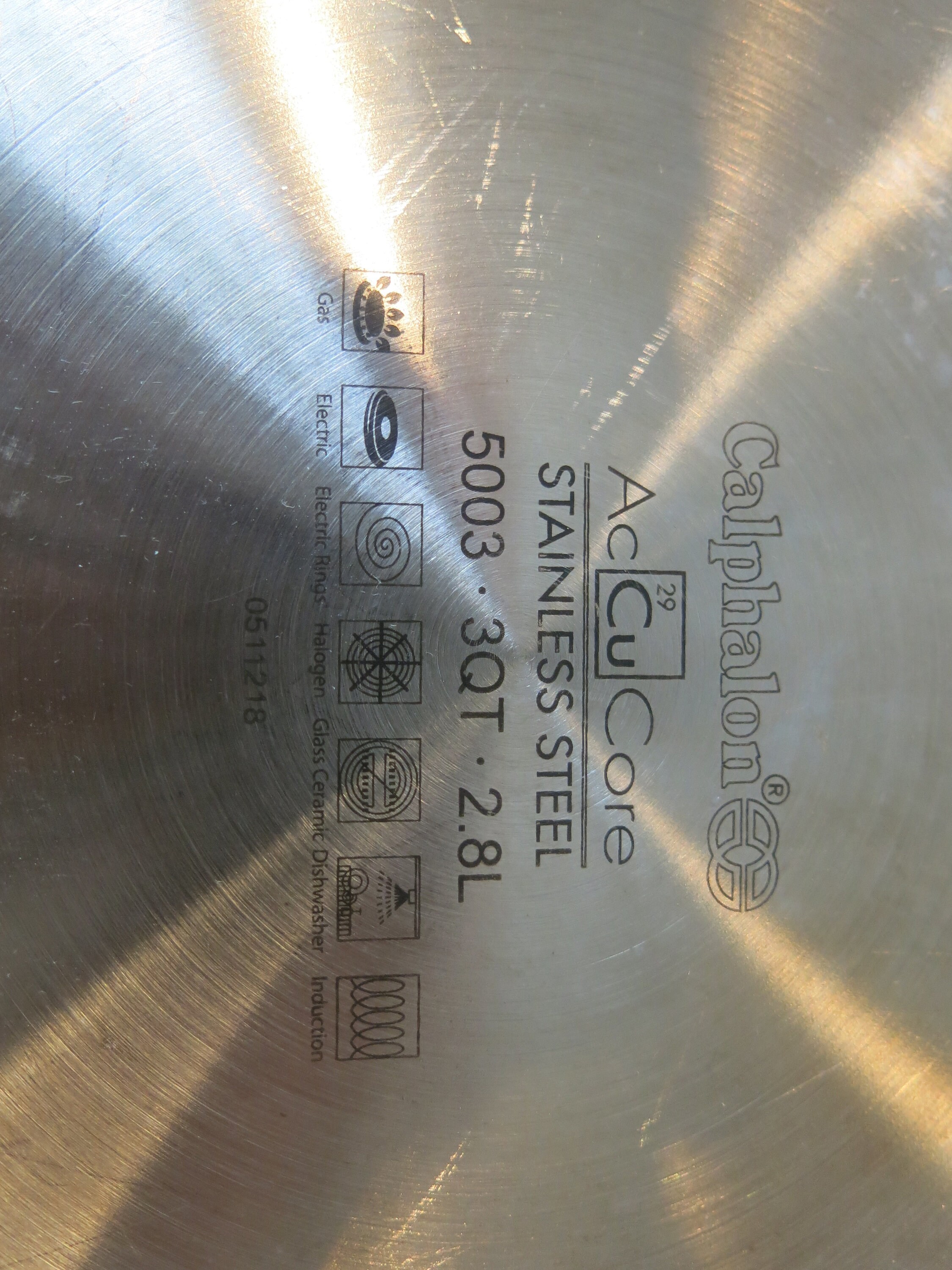 CALPHALON Classic Stainless Steel Skillet Fry Saute Pan 3 QT 2.8L 5003