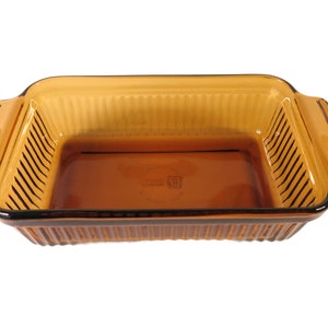 Anchor Hocking 1 qt ribbed amber loaf pan