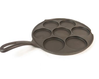 Cast Iron Mini Pancake Pan, Silver Dollar Pancake Griddle, Easy to