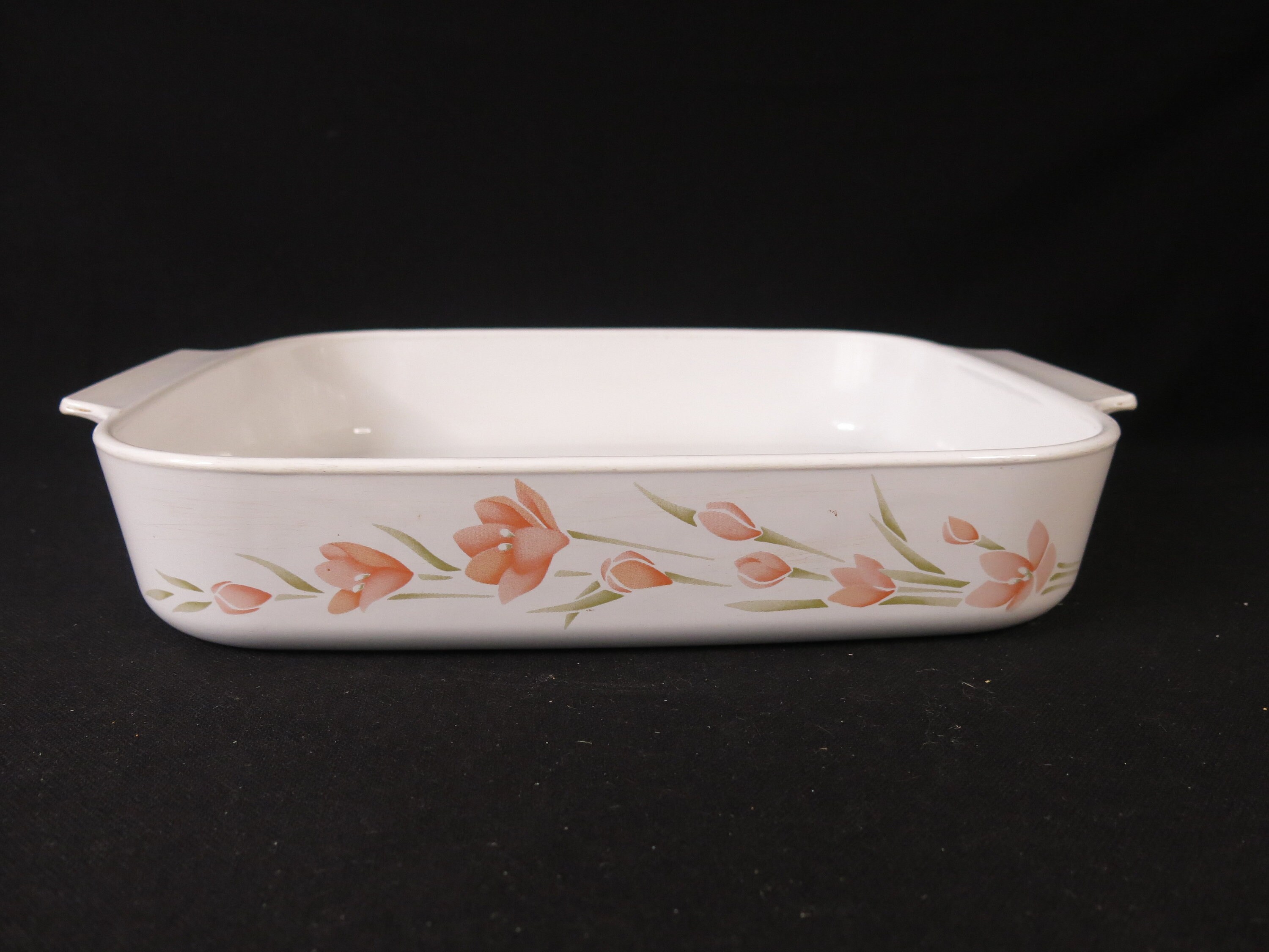 Corning Ware A-21-b Open Roaster Pan Peach Floral Australia