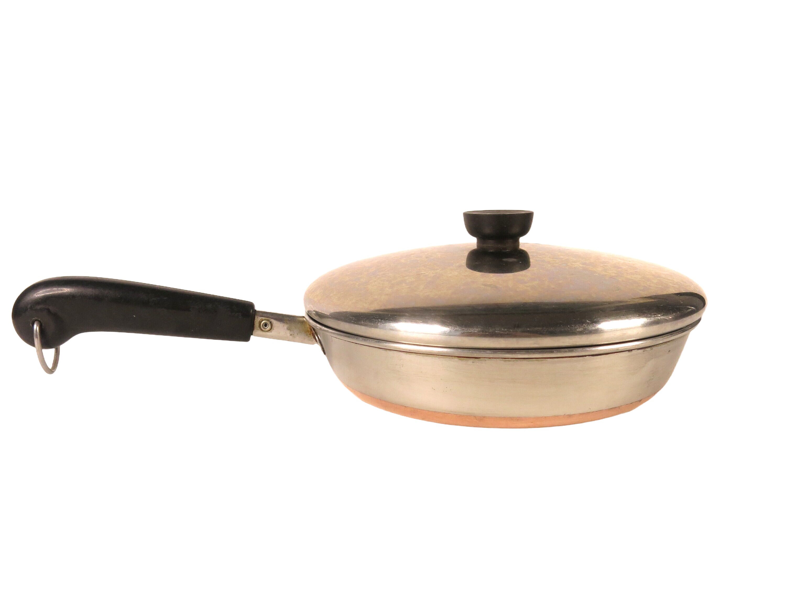 Vintage Revere Ware 9 Inch 92C Steel Clad Frying Pan With Lid Pots