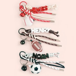 Portachiavi personalizzato con nome sportivo - Regalo personalizzato con nome a tema calcio, baseball e basket
