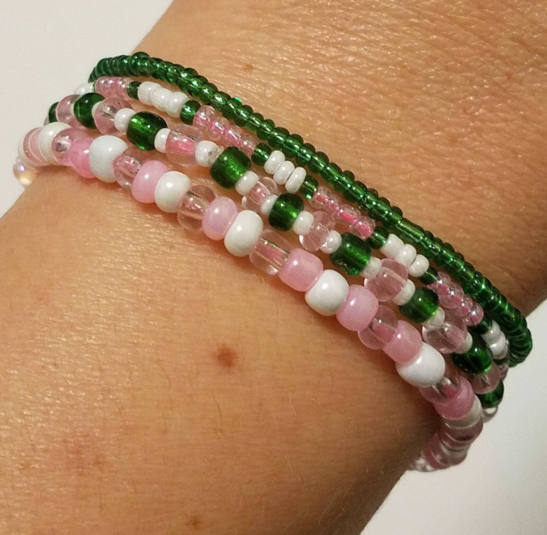 Green Jade & Rose Quartz with Buddha Head Charm Bracelet