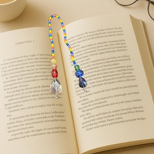 Unieke handgemaakte Pride Rainbow kralen bladwijzer-10 inch-heldere kraal-Book Lover-Book Marker-Book Thong-Reader cadeau-moeder cadeau-voor haar-cadeau