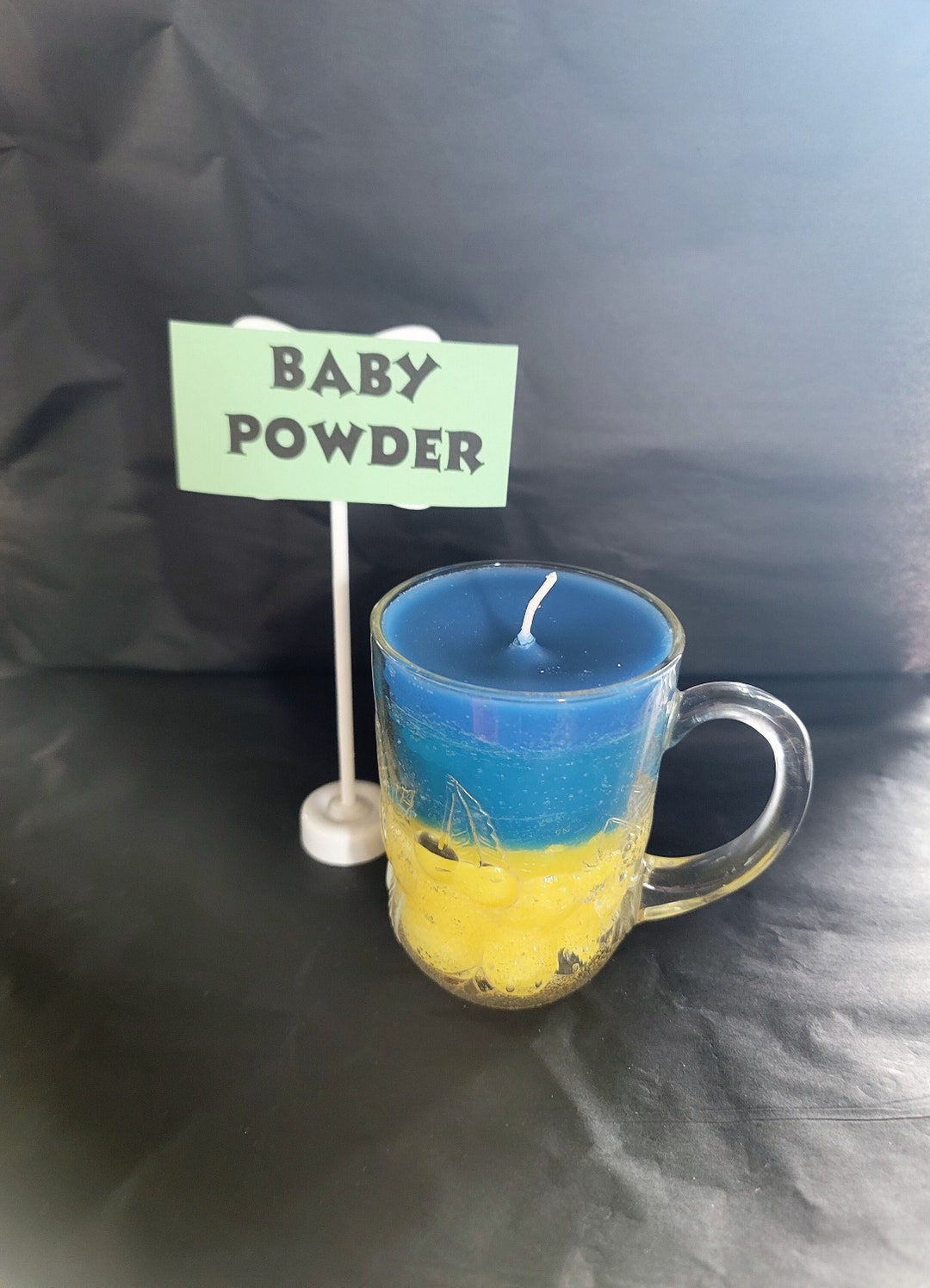 10oz Baby Powder Candle in Reusalbe Decorative Glass Cupfree Etsy