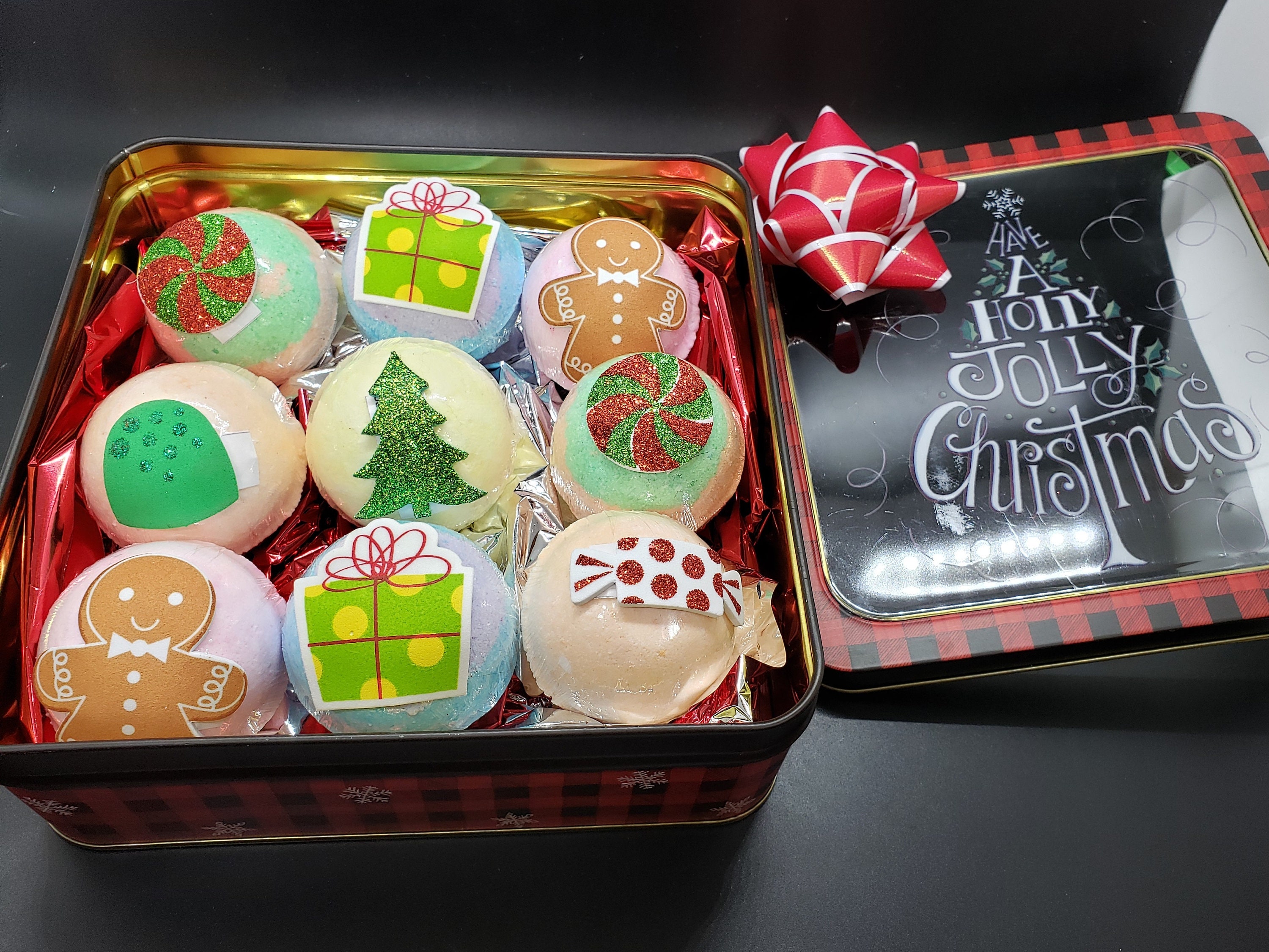Sale Christmas Bath Bombs Tin with 9 4oz Bath Bombs-Perfect | Etsy