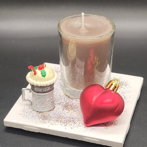 Unique One-Of-A-Kind Christmas Candle Decor-Warm Leather Amber Fragrance-Gift-Present