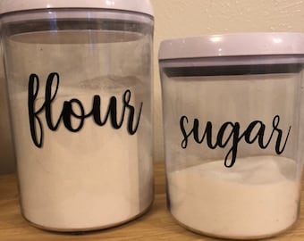 Canister set labels, pantry labels, kitchen labels, custom labels, kitchen organization