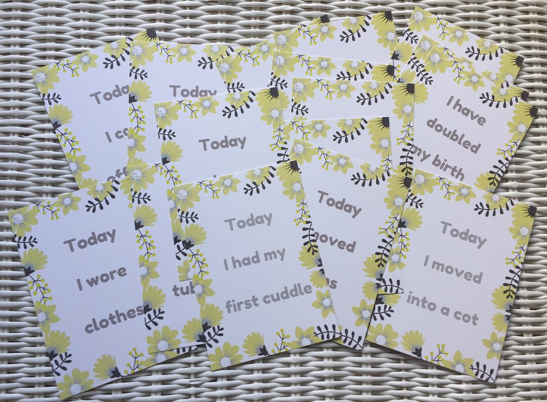 Printable Premature Baby Milestone Cards (digital Download) - Etsy
