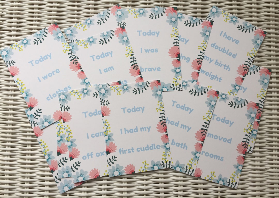 Printable Premature Baby Milestone Cards digital Download - Etsy
