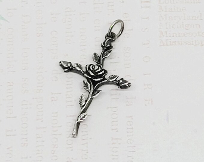 James Avery Rosebud Cross Pendant Sterling Silver Jewelry Etsy