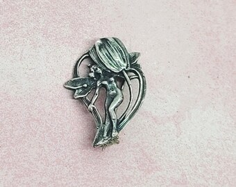 Sterling Silber Fee Brosche Anhänger Vintage Pixie Brosche