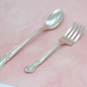 Sterling Silver Infant Feeding Spoon and Fork Weidlich Ancestry Baby Toddler