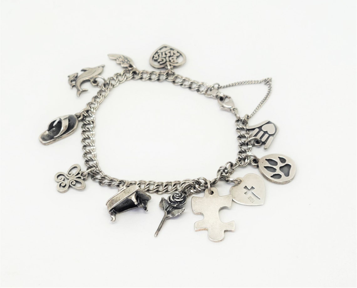 James Avery Charm Bracelet Sterling Silver Retired Charms Etsy