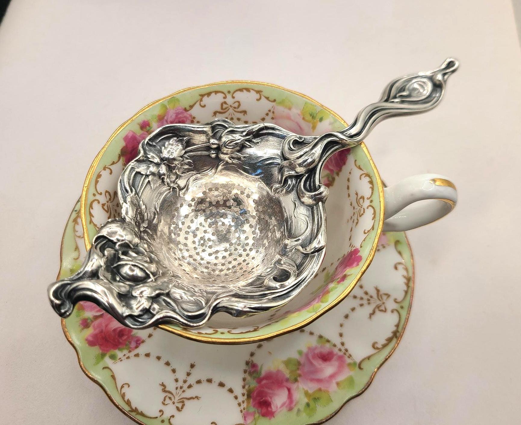 ティーストレーナー　ヴィンテージ　超美品　マザーオブパール　優雅なティータイム Vintage Sterling Tea Strainer - Etsy