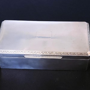 Sterling Silver Box Large Art Deco Trinket Box London 1927 Cigarette Cigar Humidor Box