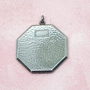 Antique Sterling Silver Locket Edwardian Locket Large Octagonal Locket