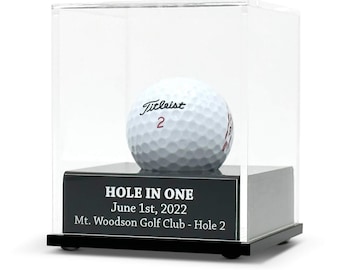 FANTASYJOCKS Custom Acrylic Golf Ball Display Case - Perfect for Hole in One Lowest Round Birdie Eagle Albatross