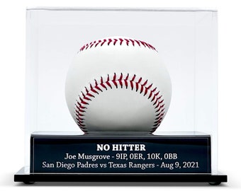 Custom Acrylic Baseball Display Case – Laser Engraved Plaque
