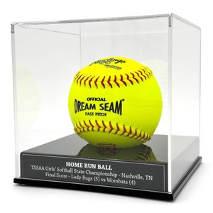 FANTASYJOCKS Custom Acrylic Softball Display Case - includes Laser Engraving