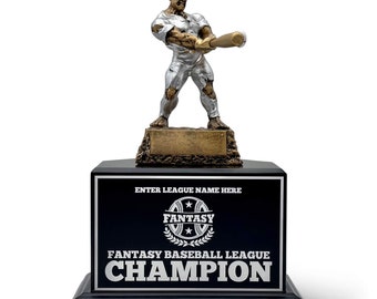 Fantasy Baseball Championship Trophy 25 Year Perpetual includes Custom Laser Engraving