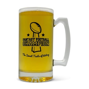 FANTASYJOCKS Fantasy Football Championship Trophy - Beer Mug  -  25 Ounces Glass