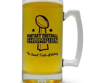 Fantasy Football Championship Trophy - Beer Mug  -  25 Ounces Glass
