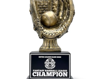 Fantasy Baseball Championship Trophy 25 Year Perpetual includes Custom Laser Engraving