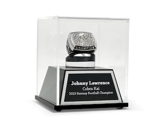 FANTASYJOCKS Custom Acrylic Championship Ring Display Case -  Perfect for Baseball Football Basketball Cheer Softball or Replica Rings