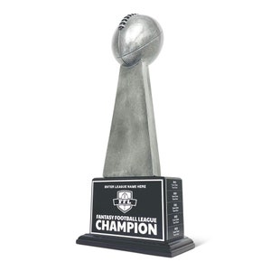 FANTASYJOCKS Fantasy Football Championship Trophy - 25 Year Perpetual includes Custom Laser Engraving