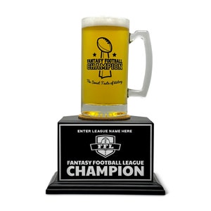 FANTASYJOCKS Fantasy Football Trophy - 25 Year Perpetual &quot;Mug of Masters&quot; 25 Ounces Glass