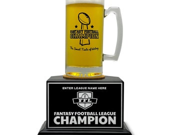 Fantasy Football Trophy - 25 Year Perpetual "Mug of Masters" 25 Ounces Glass