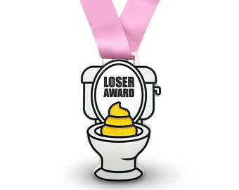 Fantasy Football Loser Trophy "Flush of Shame" Medal