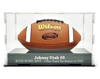 Custom Acrylic Football Display Case - Includes Laser Engraving